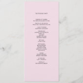 Fragrant roze rozen, bruiloft ceremonie programmakaart (Achterkant)