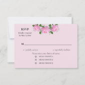Fragrant roze rozen, bruiloft RSVP kaartje (Voorkant)
