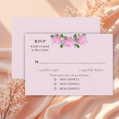 Fragrant roze rozen, bruiloft RSVP kaartje