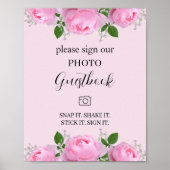 Fragrant roze rozen, foto-Guestbook Poster (Voorkant)
