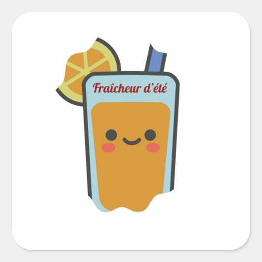 Fraîcheur d'été vierkante sticker (Voorkant)