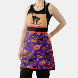 Fraidy Cat Retro Halloween Schort