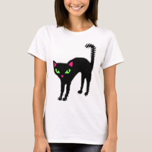 Fraidy katzwarte kattenkat  kat kitten t-shirt