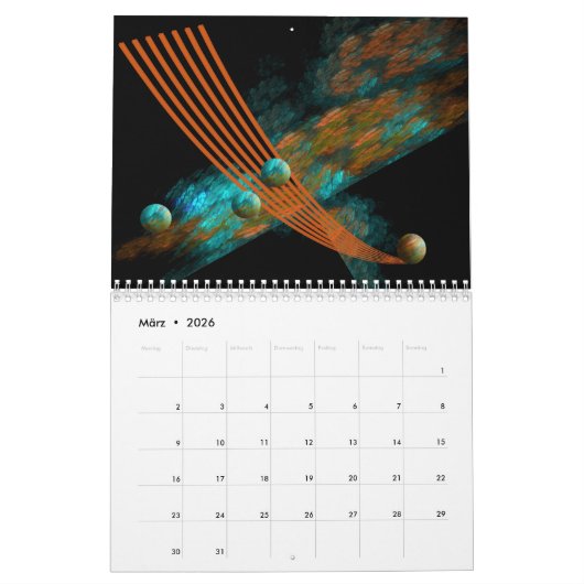 Fraktal-Kunst Kalender (Mar 2026)