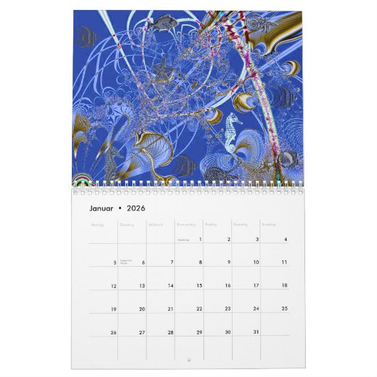Fraktal-Kunst Kalender (Jan 2026)