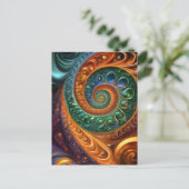 fraktal und farbenfroh, moderne und geometrisch briefkaart (Staand voorkant)