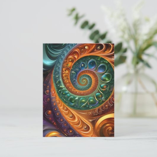 fraktal und farbenfroh, moderne und geometrisch briefkaart (Staand voorkant)