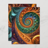 fraktal und farbenfroh, moderne und geometrisch briefkaart (Voorkant / Achterkant)