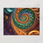 fraktal und farbenfroh, moderne und geometrisch briefkaart (Achterkant)