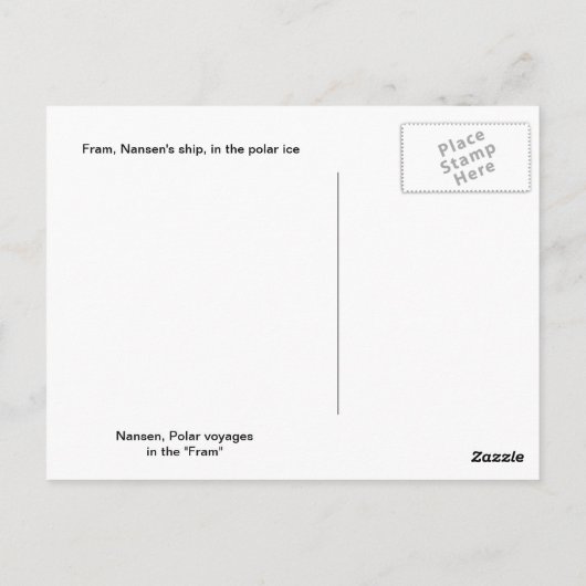 Fram, Nansen's schip, in poolijs Briefkaart (Achterkant)