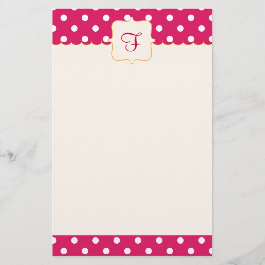 Framboise Monogrammed Stationery Briefpapier (Voorkant)