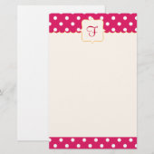 Framboise Monogrammed Stationery Briefpapier (Voorkant / Achterkant)