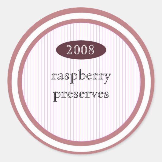 Framboos bewaart voedseletiket ronde sticker (Voorkant)