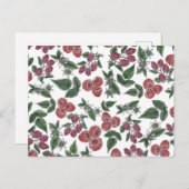 framboos bladeren illustratiepatroon briefkaart (Voorkant / Achterkant)