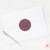 Framboos Bloemige Bewaar de Datum Sticker (Envelop)