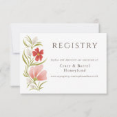 Framboos & Blush Bold Bloemen Registry Kaart (Voorkant)