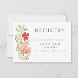 Framboos & Blush Bold Bloemen Registry Kaart