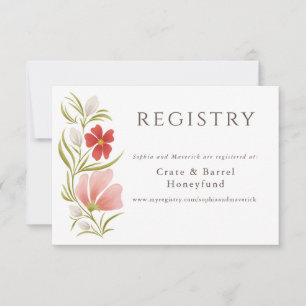 Framboos & Blush Bold Bloemen Registry Kaart