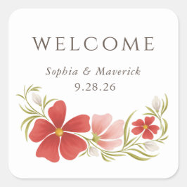 Framboos & Blush Bold Bloemen Sticker