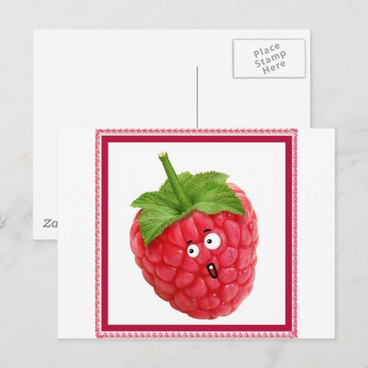framboos briefkaart (Voorkant / Achterkant)