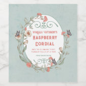 Framboos Cordial Wijn Etiket (Enkel label)