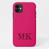 Framboos effen kleur | Modern minimaal Initiaal Case-Mate iPhone Case (Achterkant)