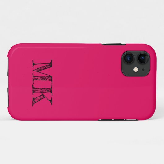 Framboos effen kleur | Modern minimaal Initiaal Case-Mate iPhone Case (Achterkant (horizontaal))