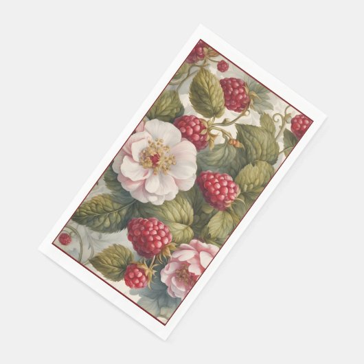 Framboos en Bloem Gast Handdoek Stijl Servetten (Hoek)