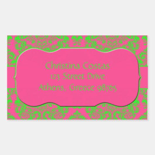 Framboos en Limoen Rechthoekige Sticker (Voorkant)