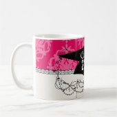Framboos en roze damast koffiemok (Links)