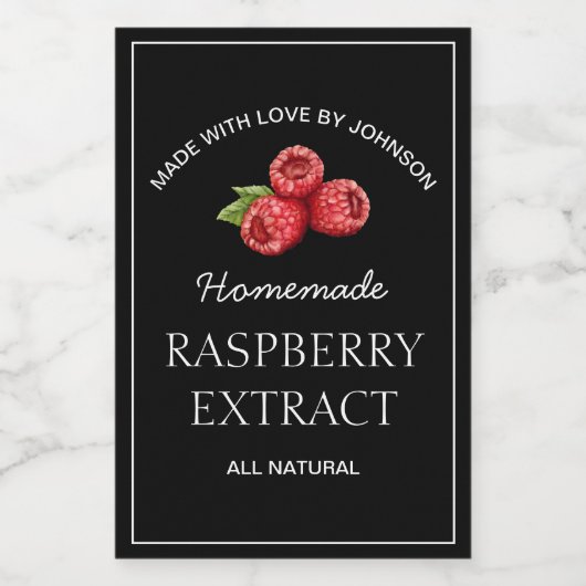 Framboos Extract Etiket (Enkel label)