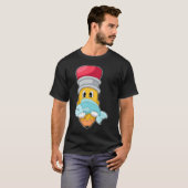 Framboos gestreepte vis waterverf t-shirt (Voorkant volledig)