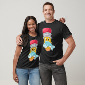 Framboos gestreepte vis waterverf t-shirt (Unisex)