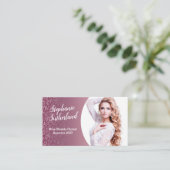 Framboos Glitter Praal Titel Visitekaartje (Staand voorkant)