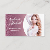 Framboos Glitter Praal Titel Visitekaartje (Voorkant)