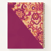 Framboos Groovy Psychedelische 60s 70s Bloem Notitieboek (Achterkant)