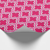 Framboos Heet Roze Wit Marokkaans #4DS Cadeaupapier (Hoek)