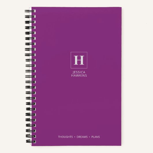 Framboos Klassiek Monogram Notitieboek (Voorkant)