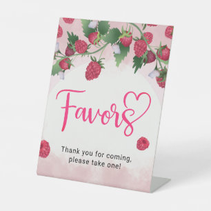 Framboos lief Waterverf meisje Baby shower gunsten Reclamebord Met Voetstuk