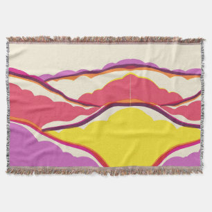 Framboos Magenta Pruim Abstract Dekbed Deken