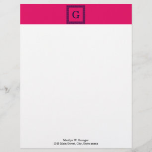 Framboos, Marineblauw Grieks Zeer belangrijk #1 Custom Briefhoofd