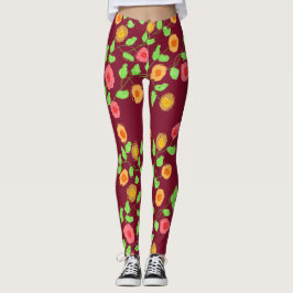 Framboos met bloem leggings