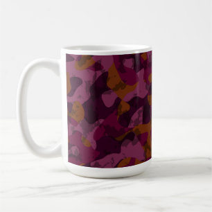 Framboos, moerbei, marron en nootmuskaat camo koffiemok