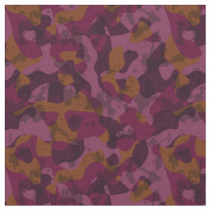 Framboos, moerbei, marron en nootmuskaat camo stof