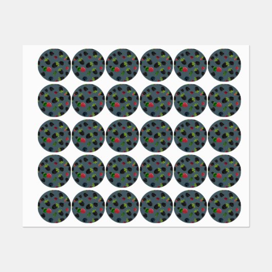 Framboos patroon 2 labels (Vel)