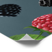 Framboos patroon 2 poster (Hoek)