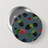 Framboos patroon 2 ronde button 7,6 cm (Voorkant /achterkant)