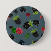 Framboos patroon 2 ronde button 7,6 cm (Voorkant)