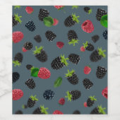 Framboos patroon 2 wijn etiket (Enkel label)