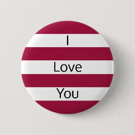 Framboos Rood en Witte Strepen Ronde Button 5,7 Cm